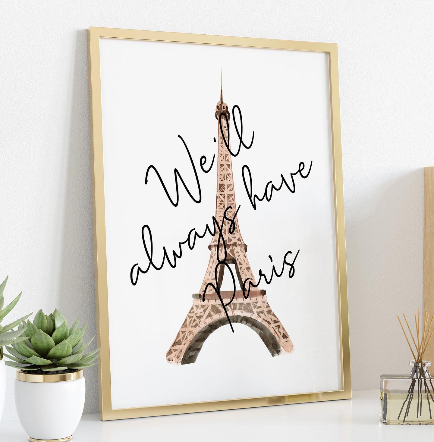 Casablanca Poster We'll always have Paris Movie Quote Wall Decor - Paris Wall art - Eiffel Tower Poster Print - Parisian wall art
