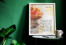 Load image into Gallery viewer, Robert Frost Poem Print - Nothing Gold Can Stay Wall Art - Autumn Poetry Poster - Fall Decor - Literary Gift for Book Lovers
