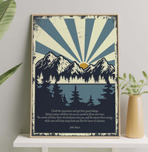 Load image into Gallery viewer, John Muir Quote Print – &quot;Climb the Mountains&quot; Nature Wall Art, Rustic Mountain Decor, Wilderness Adventure Poster, Vintage Hiking Print
