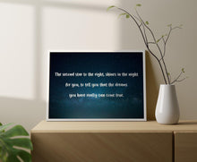 Load image into Gallery viewer, Peter Pan Quote Wall Art - Second Star to the Right Print - Nursery Decor, Kids Room, Adventure Theme, Starry Night Art, Framed or Unframed
