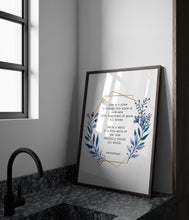 Load image into Gallery viewer, E.E. Cummings Love Poem Print – “Love Is a Place” Wall Art with Floral Wreath, Romantic Literary Decor, Framed or Unframed Poetry Gift
