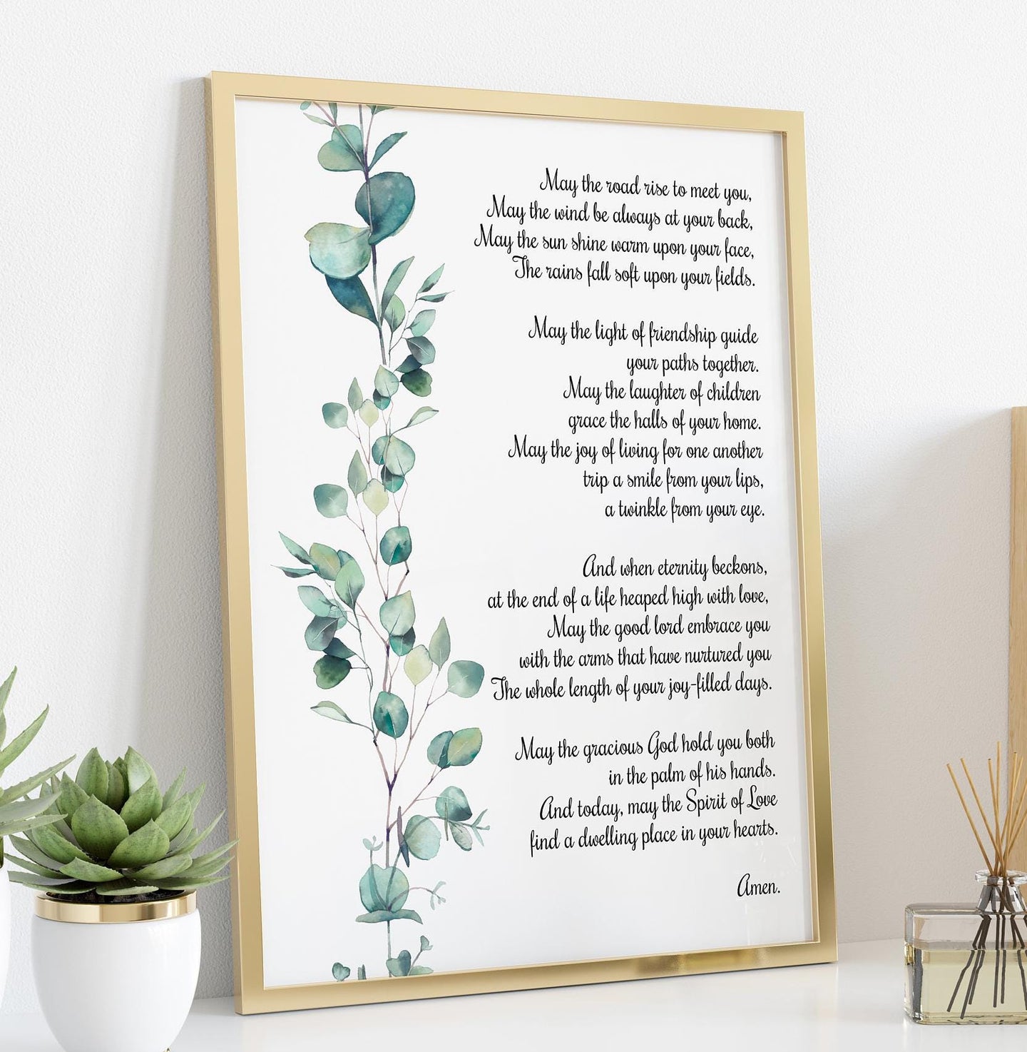Irish wedding blessing May the road rise up to meet you UNFRAMED wall art print