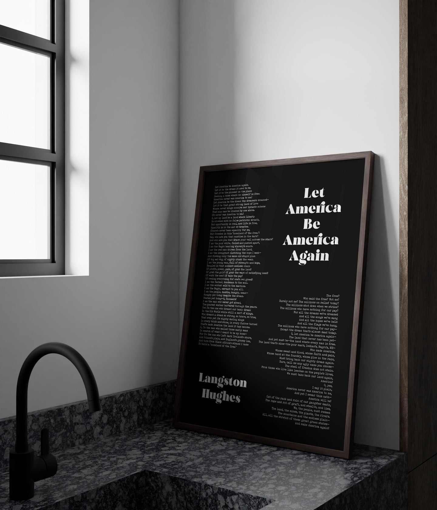 Let America Be America Again Langston Hughes Poem Print