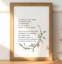 Load image into Gallery viewer, Lord&#39;s Prayer Print - Our Father Prayer - Unframed Prayer Print - Catholic Prayer UNFRAMED
