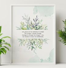 Load image into Gallery viewer, The Serenity Prayer Print Sobriety Gift Alcoholics Anonymous Twelve Step Recovery Framed &amp; Unframed Options
