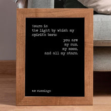 Load image into Gallery viewer, E.E. Cummings Quote Print – Romantic Poetry Wall Art, Literary Love Gift, Nursery Decor, Black &amp; White Minimalist Print, Kids Bedroom Decor
