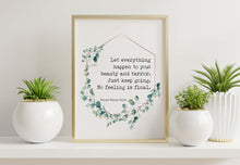 Load image into Gallery viewer, Rainer Maria Rilke Let everything happen to you... No feeling is final Poem Art Print Poetry wall art Framed &amp; Unframed Options
