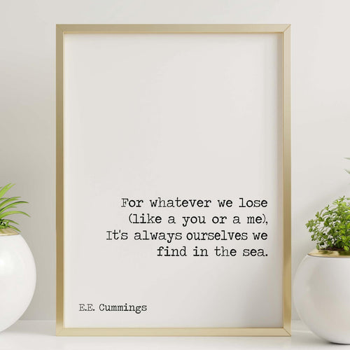 E.E. Cummings Poem Maggie and Milly and Molly and May Art Print Home Decor poetry wall art UNFRAMED