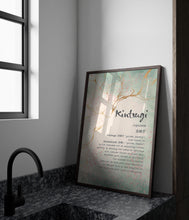 Load image into Gallery viewer, Kintsugi Art Print Japandi Decor Kintsukuroi Definition Poster Japanese Definition print Framed &amp; Unframed Options
