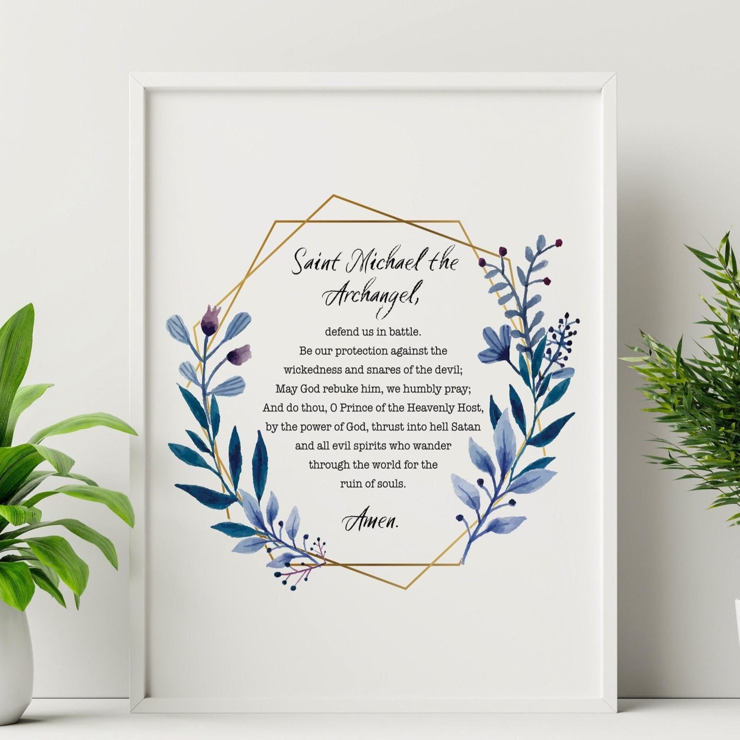 St Michael the Archangel Prayer Print Unframed Prayer Print The Law Enforcement Prayer Christian wall art - Physical Art Print