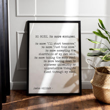 Load image into Gallery viewer, Jocko Willink Print No More Excuses - Discipline Equals Freedom Book Framed &amp; Unframed Options
