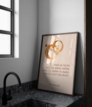 Load image into Gallery viewer, J.D. Salinger Quote I&#39;ll read my books and I&#39;ll drink coffee... A Boy In France Book Quote, Literary Art Print - Framed &amp; Unframed Options
