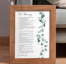 Load image into Gallery viewer, On Marriage Kahlil Gibran Poem - UNFRAMED
