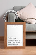 Load image into Gallery viewer, Edgar Allan Poe Quote Print – “I Fell in Love with Melancholy” Black &amp; White Literary Wall Art, Dark Academia Decor, Reading Nook Decor
