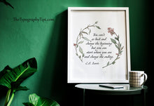 Load image into Gallery viewer, C S Lewis Quote You can&#39;t go back and change the beginning... Book Lover Print C S Lewis poster Framed &amp; Unframed Options
