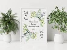 Load image into Gallery viewer, Personalized Bible verse prints Song Of Solomon 3:4 Print - I have found the one whom my soul loves Engagement gift, custom wedding gift

