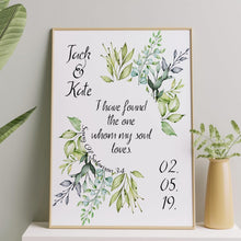 Load image into Gallery viewer, Personalized Bible verse prints Song Of Solomon 3:4 Print - I have found the one whom my soul loves Engagement gift, custom wedding gift

