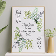 Personalized Bible verse prints Song Of Solomon 3:4 Print - I have found the one whom my soul loves Engagement gift, custom wedding gift