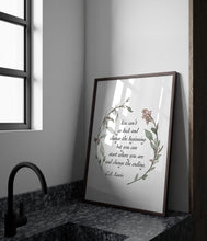 Load image into Gallery viewer, C S Lewis Quote You can&#39;t go back and change the beginning... Book Lover Print C S Lewis poster Framed &amp; Unframed Options
