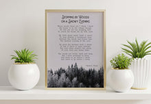 Load image into Gallery viewer, Robert Frost Poem Print: Stopping by Woods on a Snowy Evening
