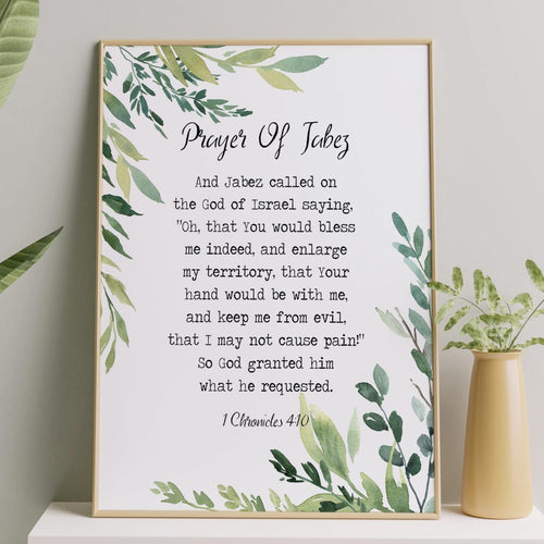 Prayer Of Jabez 1 Chronicles 4:10 Christian wall art - Scripture wall art - UNFRAMED