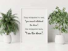 Load image into Gallery viewer, I Am the Storm Quote Empowering Wall Art Print – Motivational Decor for Women
