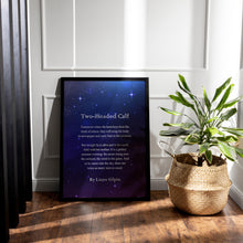 Load image into Gallery viewer, Two Headed Calf by Laura Gilpin Illustrated Poem Print There are twice as many stars as usual - Framed &amp; Unframed Options
