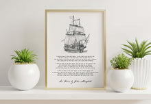 Load image into Gallery viewer, Sea Fever Poem Print, John Masefield Poetry Nautical Wall Art
