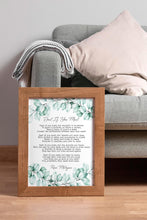 Load image into Gallery viewer, Dust If You Must Poem Print by Rose Milligan Rose Milligan Poem Poster Print - Eucalyptus Wall Art
