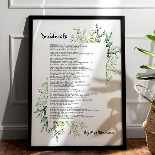 Desiderata Wall Art Print Poem By Max Ehrmann Framed & Unframed Options