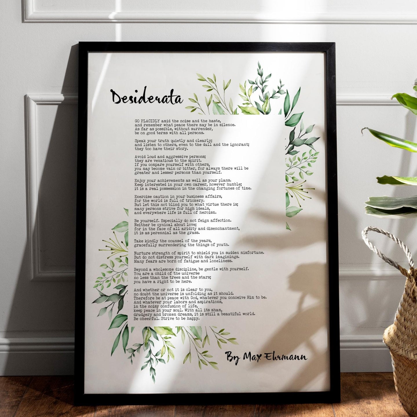 Desiderata Wall Art Print Poem By Max Ehrmann Framed & Unframed Options