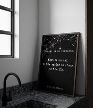 Load image into Gallery viewer, The Addams Family Movie Quote Print Normal is an illusion - Halloween Decor - Spooky Poster Print Framed &amp; Unframed Options
