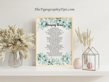 Load image into Gallery viewer, Amazing Grace Song Poster - Framed &amp; Unframed Options
