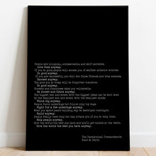 Load image into Gallery viewer, Do it anyway - Kent M. Keith - The Paradoxical Commandments - UNFRAMED
