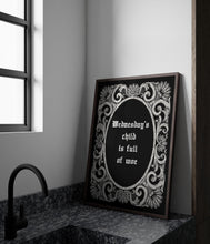 Load image into Gallery viewer, Wednesday&#39;s child is full of woe Wednesday Addams Family wall art - Framed &amp; Unframed Options
