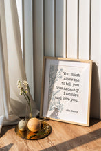 Load image into Gallery viewer, Pride and Prejudice Poster: Jane Austen, Mr. Darcy Love Declaration
