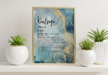 Load image into Gallery viewer, Kintsugi Meaning print Kintsukuroi Definition Poster - Framed &amp; Unframed Options
