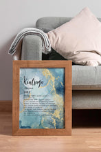 Load image into Gallery viewer, Kintsugi Meaning print Kintsukuroi Definition Poster - Framed &amp; Unframed Options
