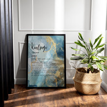 Load image into Gallery viewer, Kintsugi Meaning print Kintsukuroi Definition Poster - Framed &amp; Unframed Options
