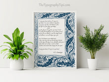 Load image into Gallery viewer, I carry your heart (I carry it in my heart) E.E. Cummings Poem - Anniversary Gift, Poem About Love - Physical Art Print Without Frame
