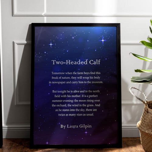 Laura Gilpin Poem Print: Two-Headed Calf, Starry Night Art