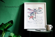 Load image into Gallery viewer, Outlander Skye Boat Song Print Dragonfly: "Sing me a song of a lass that is gone..."
