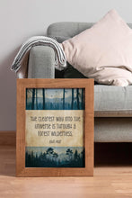 Load image into Gallery viewer, John Muir Quote "The clearest way into the universe is through a forest wilderness." Book Shelf Decor - Framed &amp; Unframed Options

