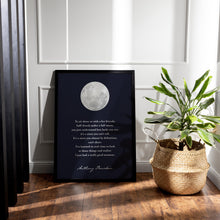 Load image into Gallery viewer, Anthony Bourdain Quote Print: "To sit alone or with a few friends..." Full Moon, Mindfulness Decor
