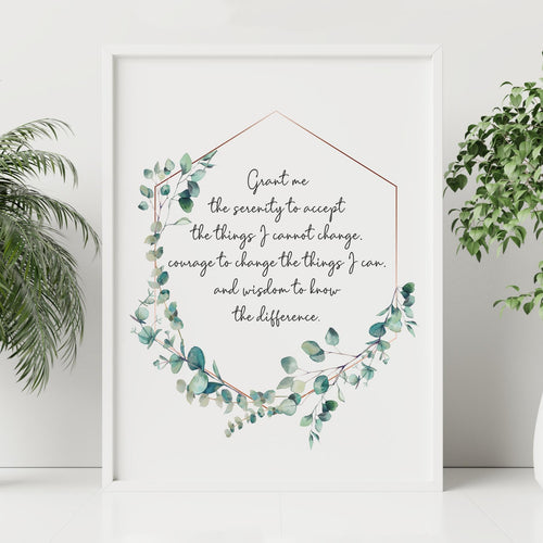 The Serenity Prayer Print Non religious version