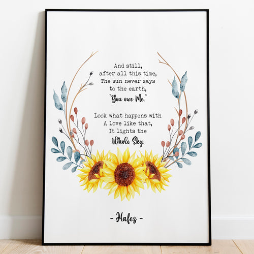 Hafez (Hafiz) Poster Print: Unconditional Love Quote