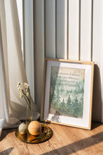 Load image into Gallery viewer, Alan Watts Quote Print - Anxiety Inspirational Wall Art - Mindfulness Poster - Forest Watercolor Decor - Philosophy Print Gift for Thinkers
