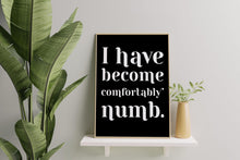 Load image into Gallery viewer, Pink Floyd Comfortably Numb Wall Art - Lyrics Print
