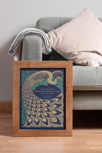 Load image into Gallery viewer, Sylvia Plath Quote Print " I am, I am, I am" – The Bell Jar Literary Art – Vintage Peacock Poster – Book Lover Gift – Framed or Unframed
