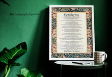 Load image into Gallery viewer, Desiderata Poem Print, William Morris Art, Max Ehrmann Poetry Wall Art
